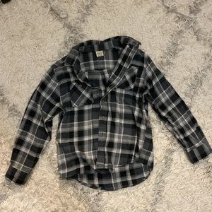 girls black and white flannel